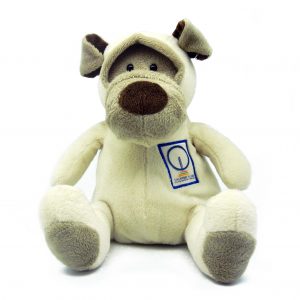 Beige Doggy in Bear Overalls Plush
