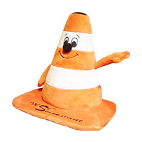 Orange Stripe Cone Mascot Plush
