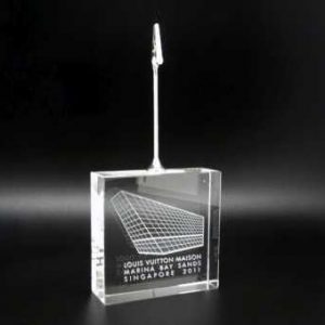 3D Building Shape In Crystal Card Clip with Engraving