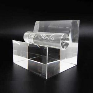 3D Crystal Card Holder with Engraving