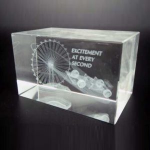 3D Ferris Wheel Image In Crystal (Cuboid)