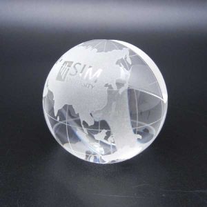 globe shape crystal card holder