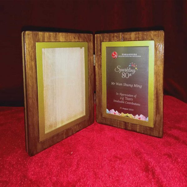 gold frame with gold plaque