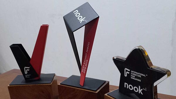 geometrical shape metal trophy