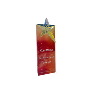 Red Gradient Star Crystal Trophy